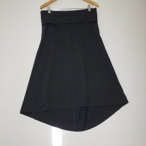 Lucy Sz Large Strapless High-Low Mini Dress Convertible Fold Over Skirt Black